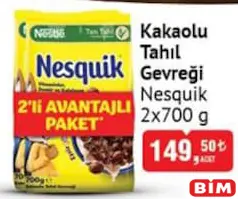 NESTLE NESQUİK KAKAOLU TAHIL GEVREĞİ 2X700 G